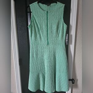 Green & White Patterned Dress